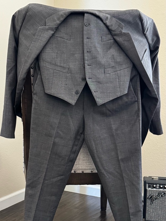 J. Crew Other - J.Crew Suit 3 Piece Gray Wool Men's 38R Jacket 32x30 Pants Vest M  Formal